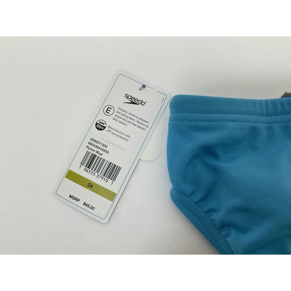 NWT Men's Speedo Vibe Collection Eco Endurance Brief Swim Trunks Picton Blue 24